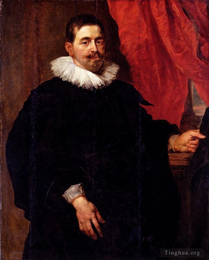 Pierre Paul Rubens Peinture à l'huile - Peter Paul Portrait d'Homme Probablement Peter Van Hecke