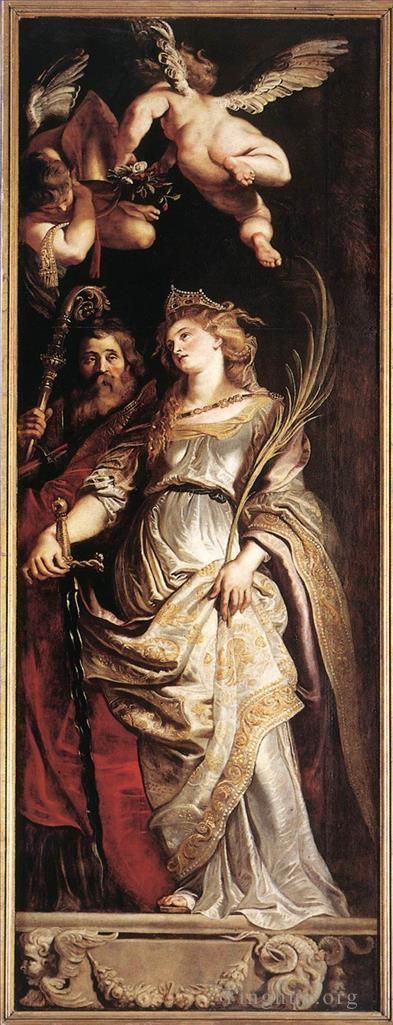Pierre Paul Rubens Peinture à l'huile - L'élévation de la croix des saints Eligius et Catherine