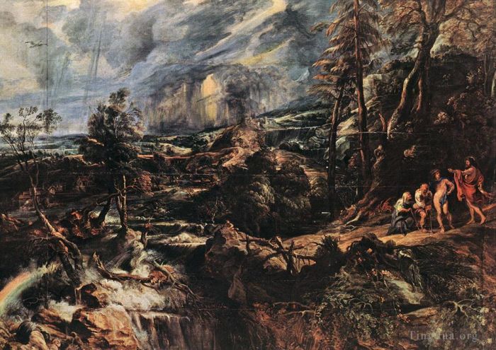 Pierre Paul Rubens Peinture à l'huile - Paysage orageux