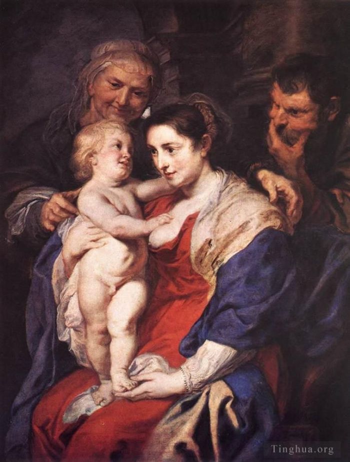 Pierre Paul Rubens Peinture à l'huile - La Sainte Famille avec Sainte Anne