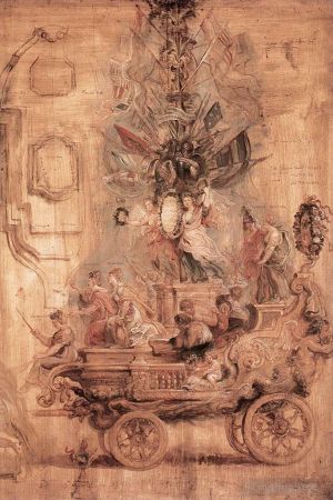 Pierre Paul Rubens œuvres - La voiture triomphale de Kallo Sketch