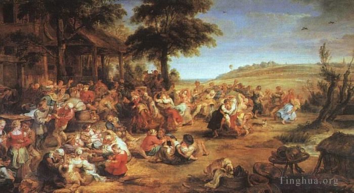 Pierre Paul Rubens Peinture à l'huile - La fête du village