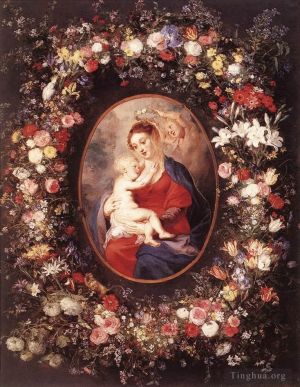 Pierre Paul Rubens œuvres - La Vierge à l'Enfant dans une guirlande de fleurs