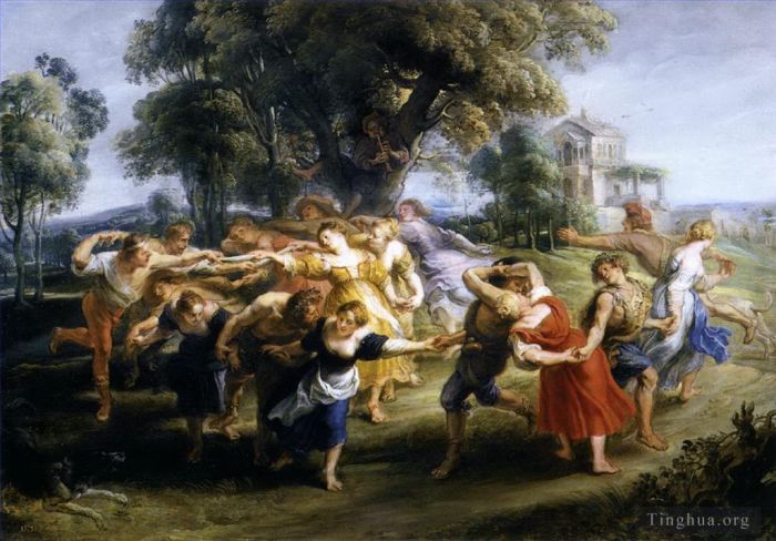 Pierre Paul Rubens Peinture à l'huile - Danse des villageois italiens