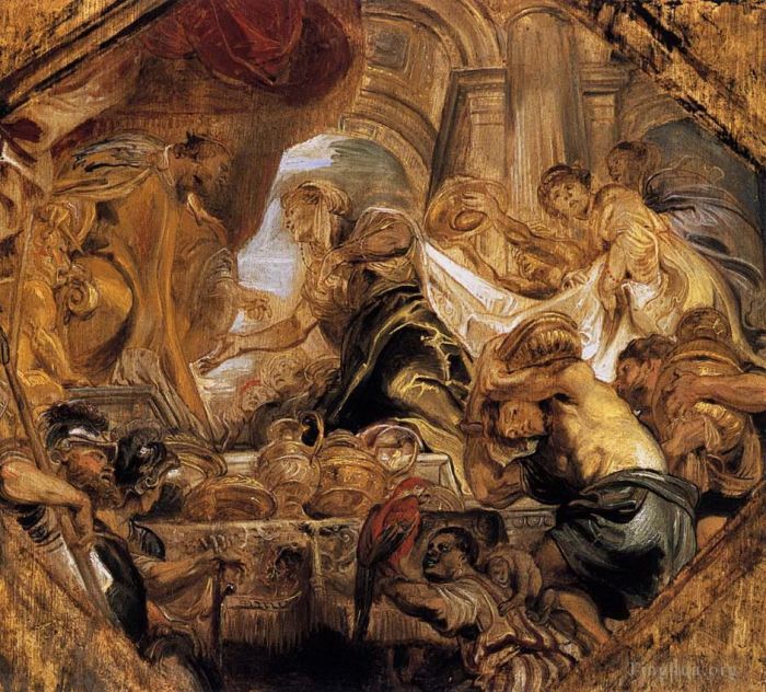 Pierre Paul Rubens Peinture à l'huile - Le roi Salomon et la reine de Saba