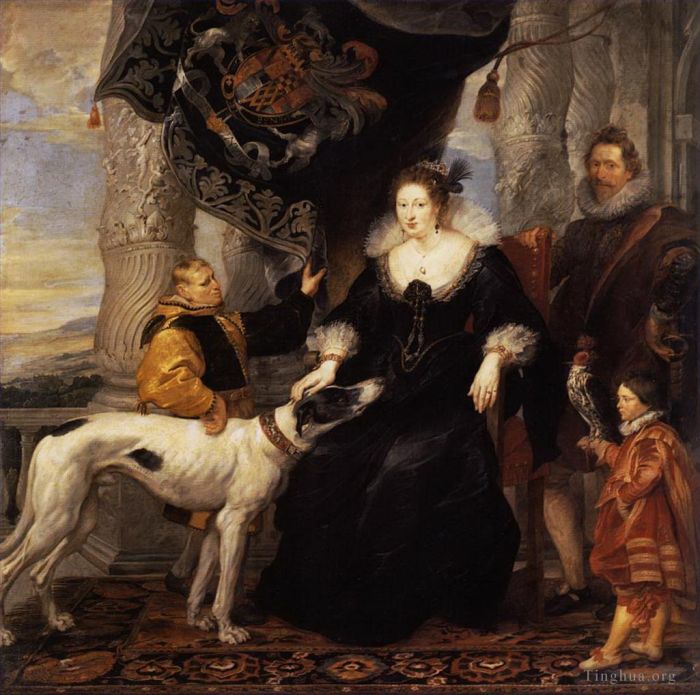 Pierre Paul Rubens Peinture à l'huile - Portrait de dame Arundel avec son train