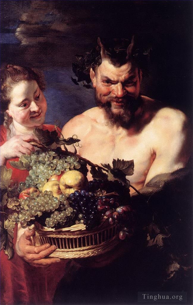 Pierre Paul Rubens Peinture à l'huile - Satyre et fille