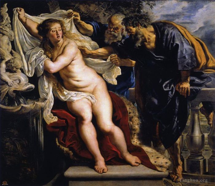 Pierre Paul Rubens Peinture à l'huile - Suzanne et les anciens 1610