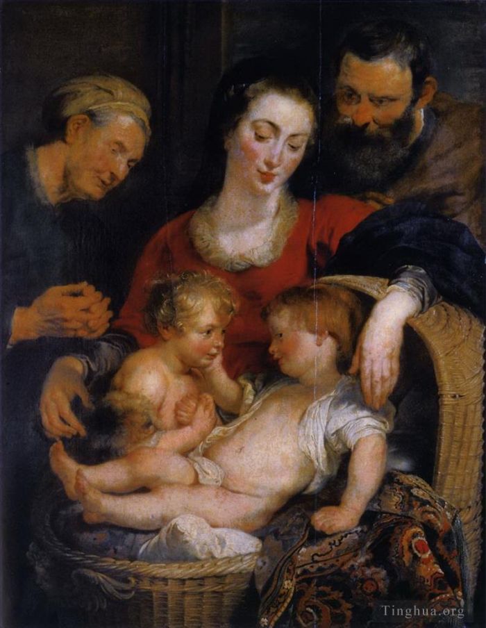 Pierre Paul Rubens Peinture à l'huile - La Sainte Famille avec Sainte Élisabeth 1611