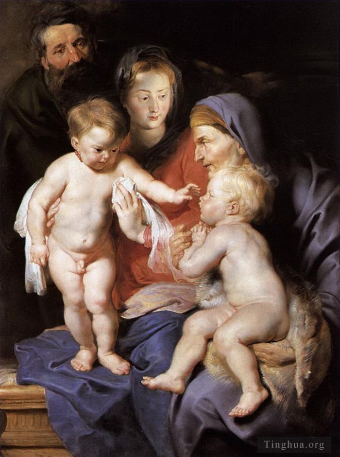 Pierre Paul Rubens Peinture à l'huile - La Sainte Famille avec Sainte Élisabeth et l'enfant Saint Jean-Baptiste