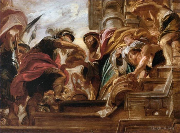Pierre Paul Rubens Peinture à l'huile - La rencontre d'Abraham et Melchisédek 1621