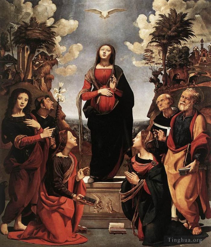 Piero di Cosimo Peinture à l'huile - Immaculée Conception avec les saints