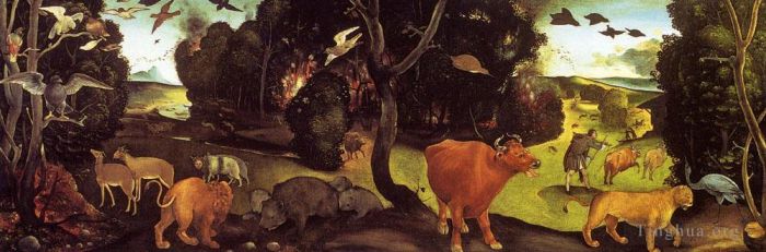 Piero di Cosimo Peinture à l'huile - Le feu de forêt