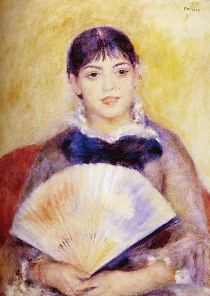 Pierre-Auguste Renoir Peinture à l'huile - Fille avec un fan