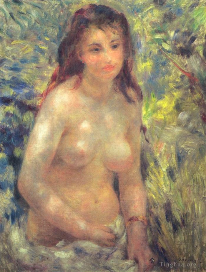 Pierre-Auguste Renoir Peinture à l'huile - Étudier l’effet de la lumière du soleil sur le torse
