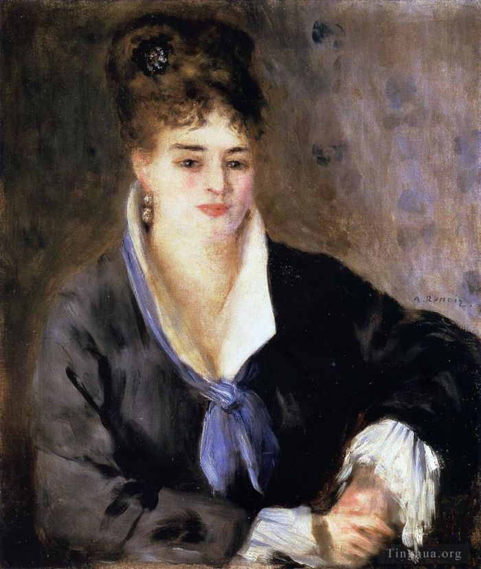 Pierre-Auguste Renoir Peinture à l'huile - Femme en noir