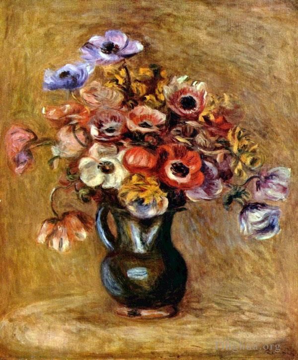 Pierre-Auguste Renoir Peinture à l'huile - Fleur d'anémones