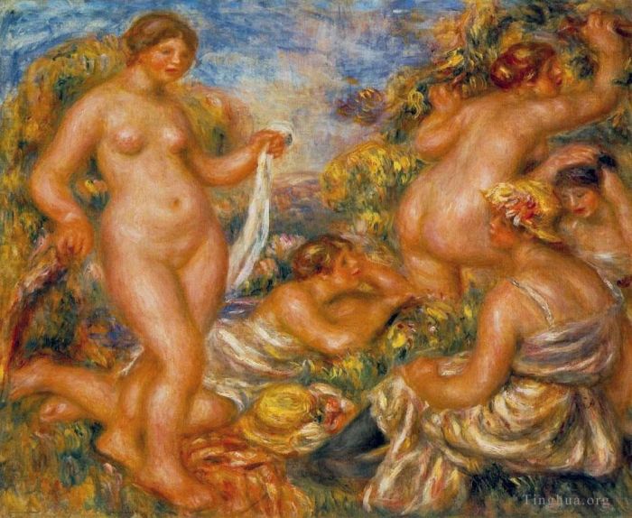 Pierre-Auguste Renoir Peinture à l'huile - Baigneurs