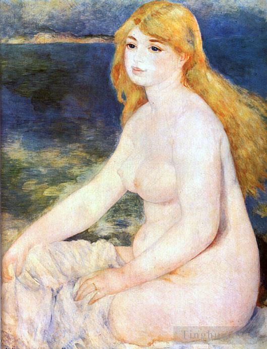 Pierre-Auguste Renoir Peinture à l'huile - Baigneuse blonde