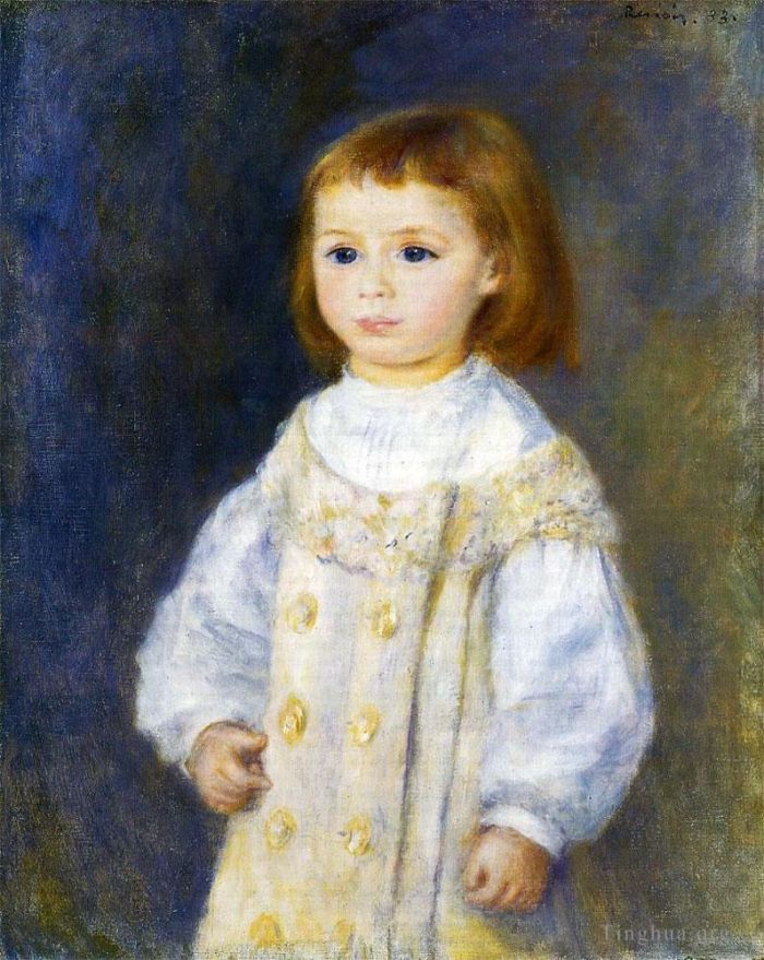 Pierre-Auguste Renoir Peinture à l'huile - Enfant en blanc