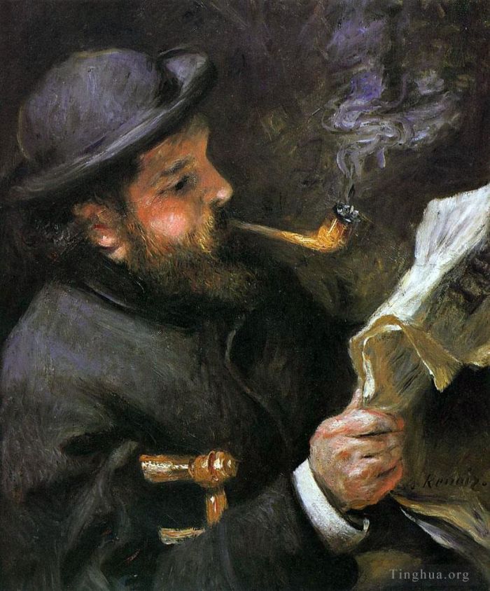 Pierre-Auguste Renoir Peinture à l'huile - Claude Monet lisant
