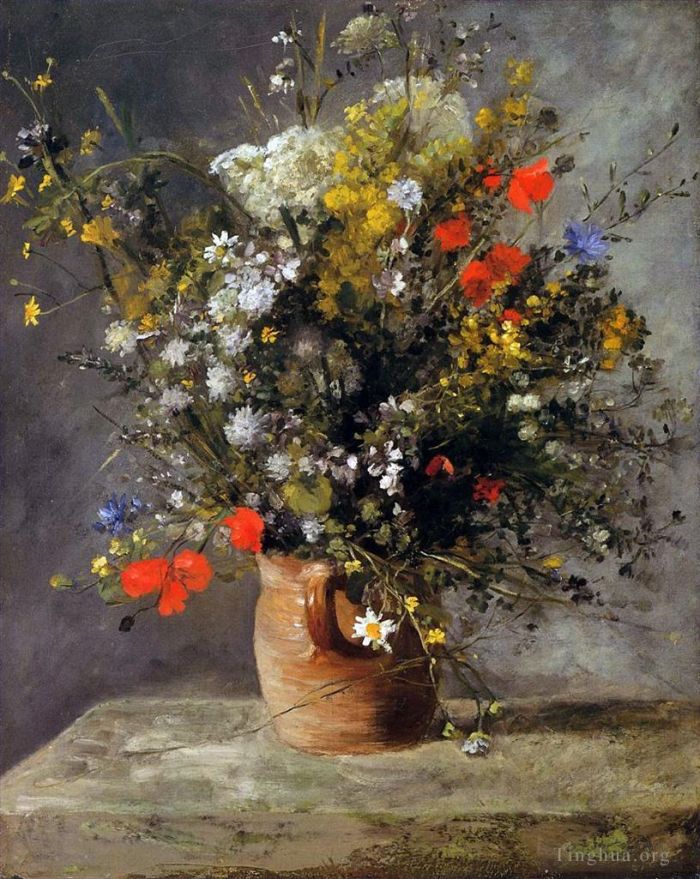 Pierre-Auguste Renoir Peinture à l'huile - Fleurs dans un vase 1866