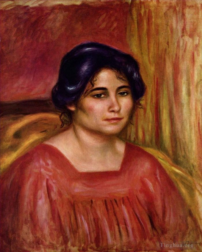 Pierre-Auguste Renoir Peinture à l'huile - Gabrielle en chemisier rouge