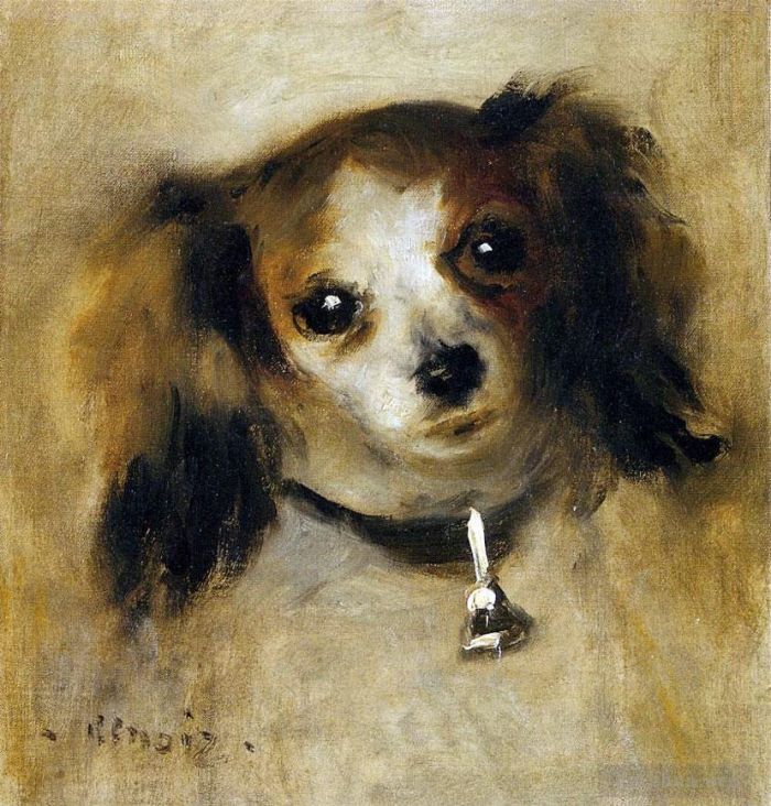 Pierre-Auguste Renoir Peinture à l'huile - Tête de chien
