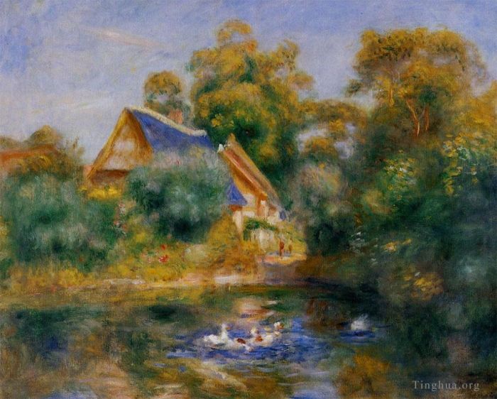 Pierre-Auguste Renoir Peinture à l'huile - La mère aux oies