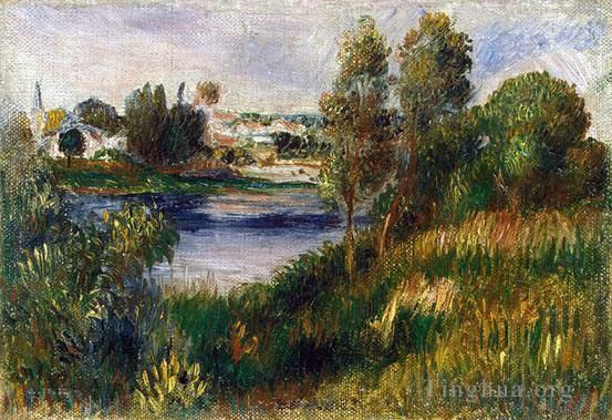 Pierre-Auguste Renoir Peinture à l'huile - Paysage à Vétheuil