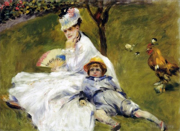 Pierre-Auguste Renoir Peinture à l'huile - Madame Monet et son fils Jean
