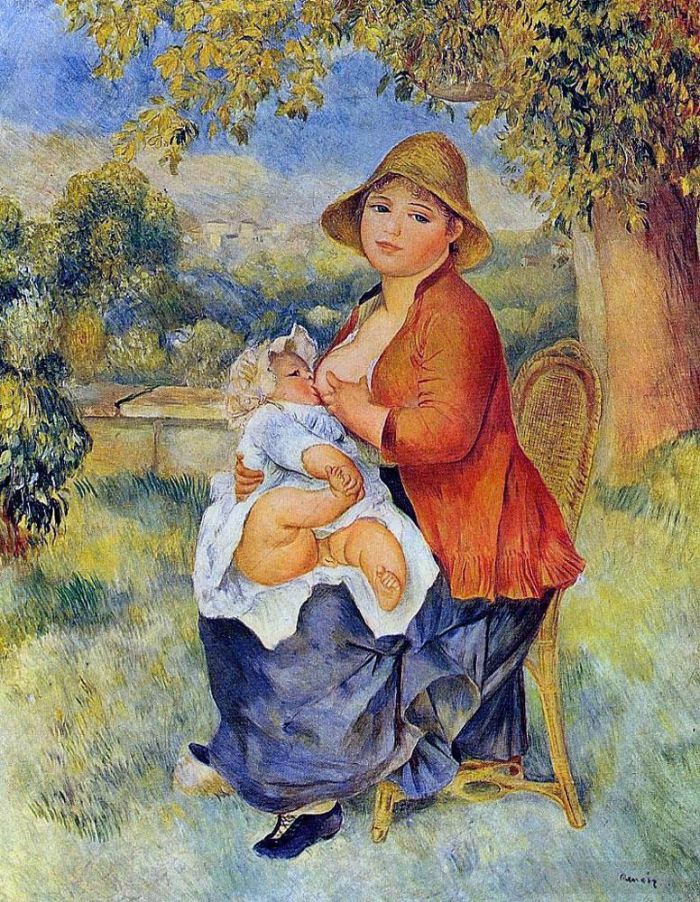 Pierre-Auguste Renoir Peinture à l'huile - Mère et l'enfant