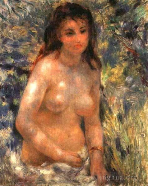 Pierre-Auguste Renoir Peinture à l'huile - Nu au soleil
