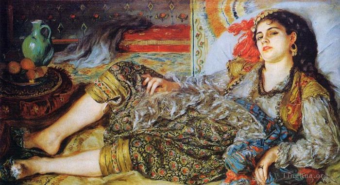 Pierre-Auguste Renoir Peinture à l'huile - Femme Odalisque d'Alger