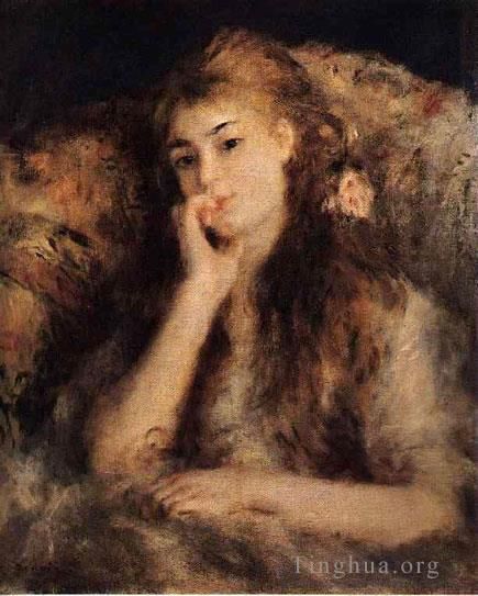 Pierre-Auguste Renoir Peinture à l'huile - Portrait d'une jeune fille