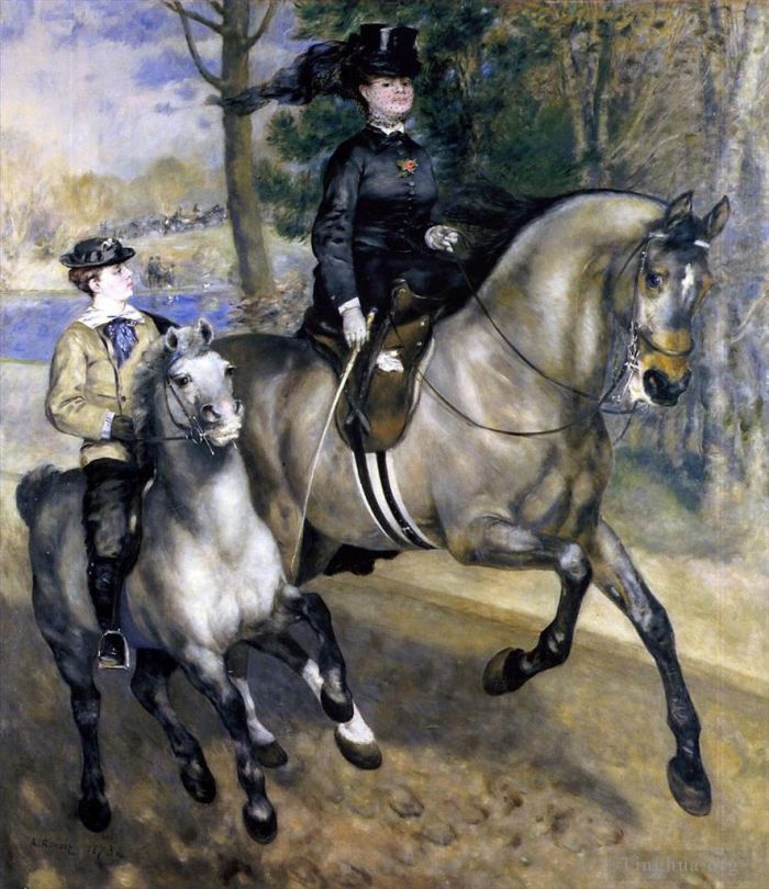 Pierre-Auguste Renoir Peinture à l'huile - Chevaucher au bois de Boulogne