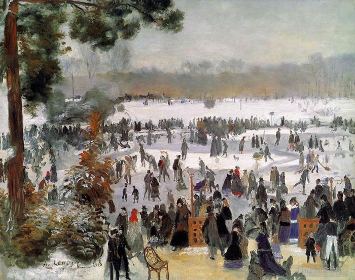 Pierre-Auguste Renoir Peinture à l'huile - Les Patineurs à Longchamp
