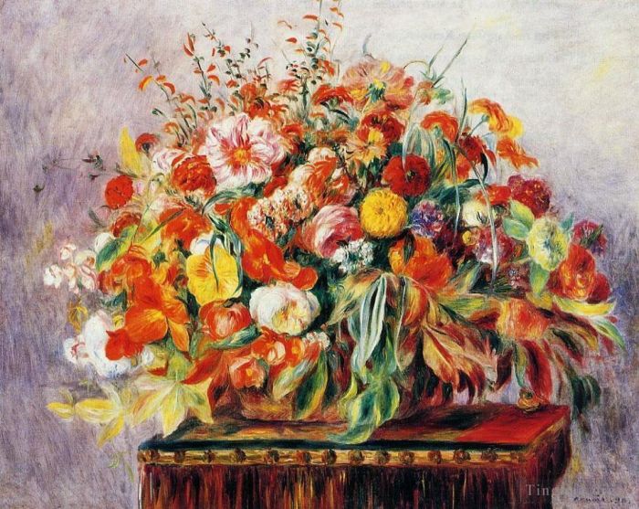 Pierre-Auguste Renoir Peinture à l'huile - Nature morte aux fleurs