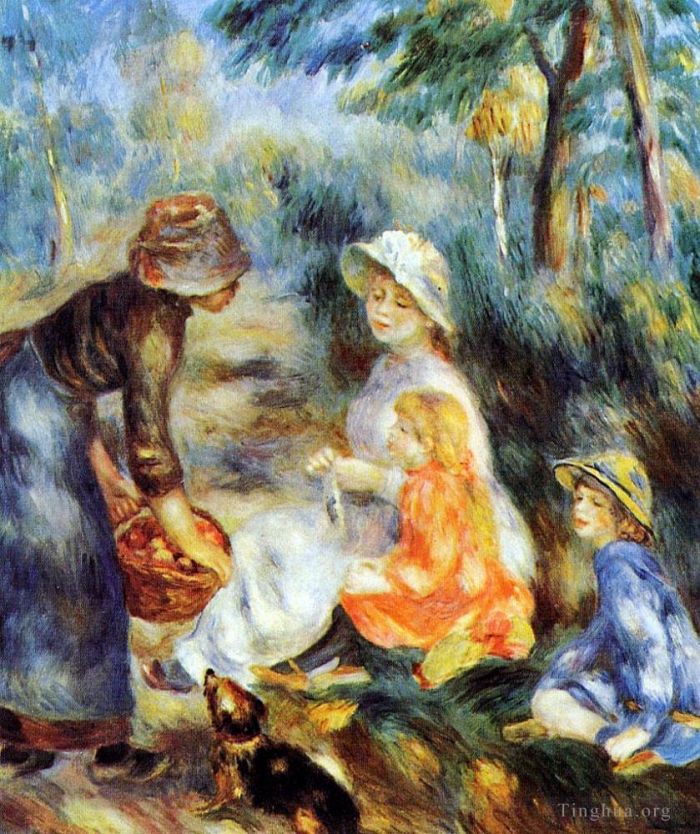 Pierre-Auguste Renoir Peinture à l'huile - Le vendeur de pommes