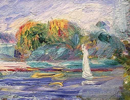Pierre-Auguste Renoir Peinture à l'huile - La rivière bleue