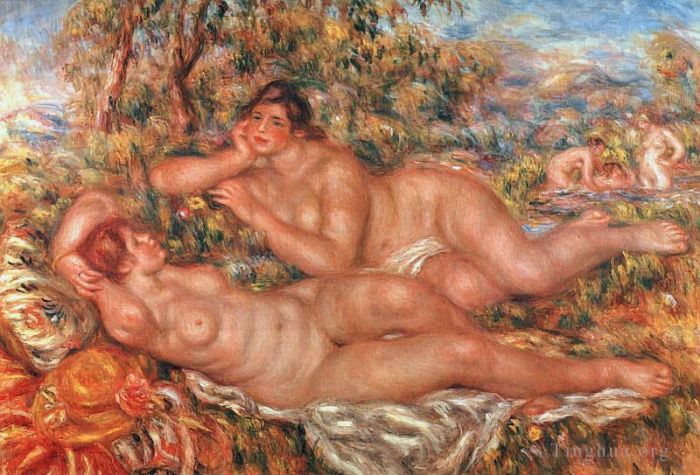 Pierre-Auguste Renoir Peinture à l'huile - Les Baigneuses