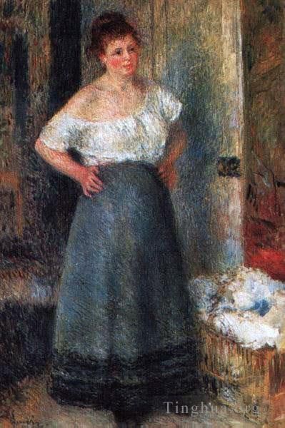 Pierre-Auguste Renoir Peinture à l'huile - La blanchisseuse