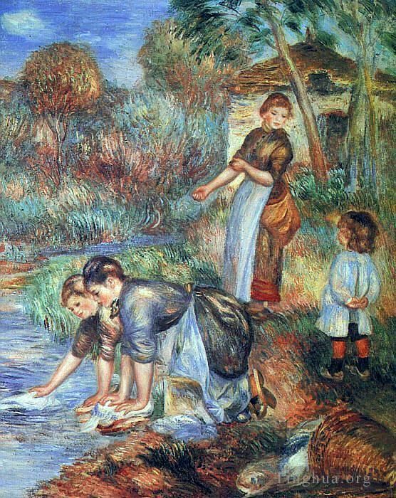Pierre-Auguste Renoir Peinture à l'huile - Les laveuses