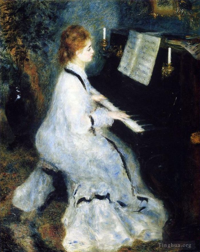 Pierre-Auguste Renoir Peinture à l'huile - Femme au piano