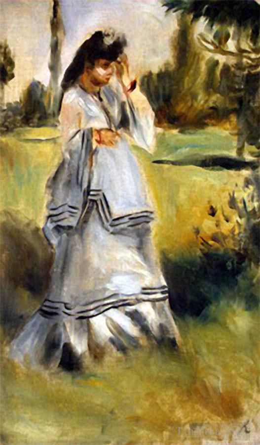 Pierre-Auguste Renoir Peinture à l'huile - Femme dans un parc