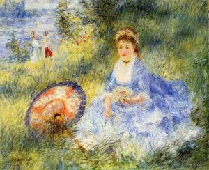 Pierre-Auguste Renoir œuvres - Jeune femme avec un parapluie japonais