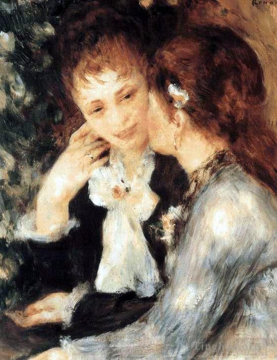 Pierre-Auguste Renoir Peinture à l'huile - Jeunes femmes parlant