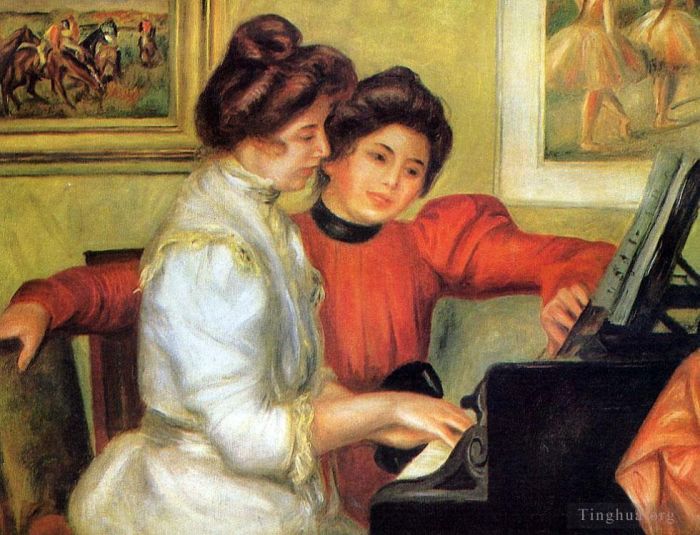 Pierre-Auguste Renoir Peinture à l'huile - Yvonne et Christine Lerolle jouent du piano