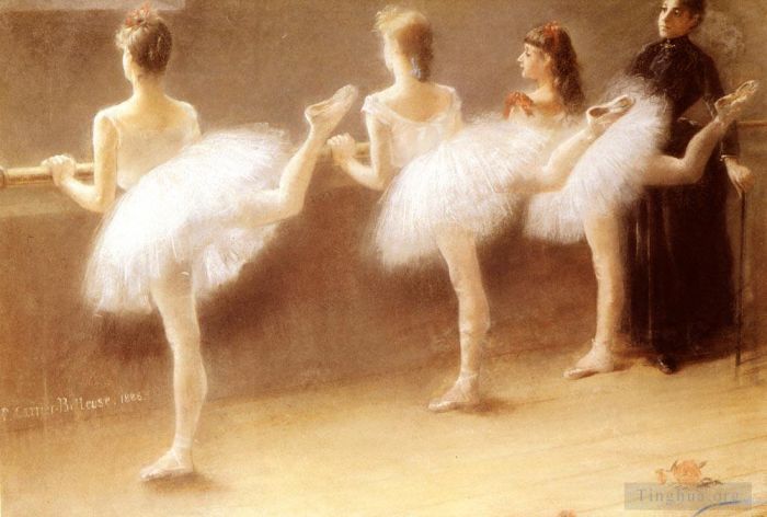 Pierre Carrier-Belleuse Peinture à l'huile - À la danseuse de ballet de la Barre