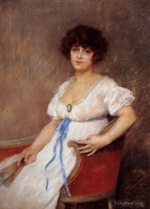 Pierre Carrier-Belleuse œuvres - Portrait d'une dame assise